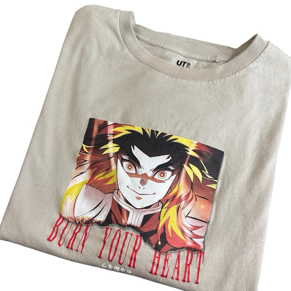 Uniqlo UT Demon Slayer Rengoku Burn Your Heart Graphic T Shirt 3XL Anime